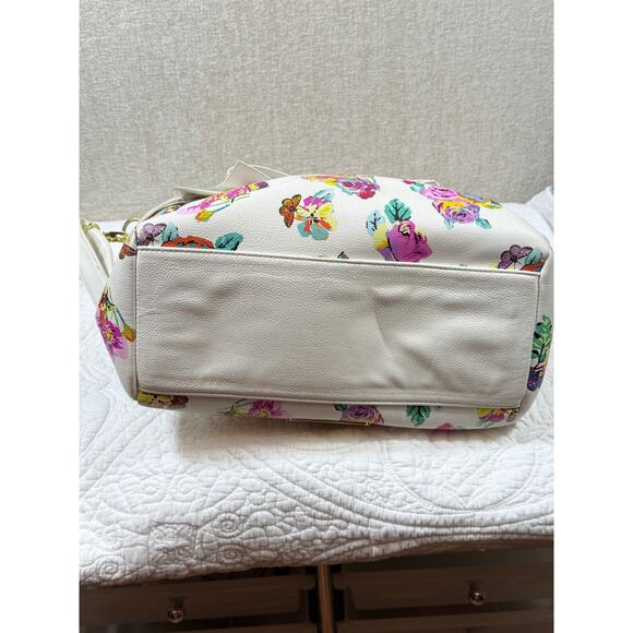 Betsey Johnson Women’s White Floral Print Shoulder Satchel Purse Handbag Spring - Picture 9 of 13
